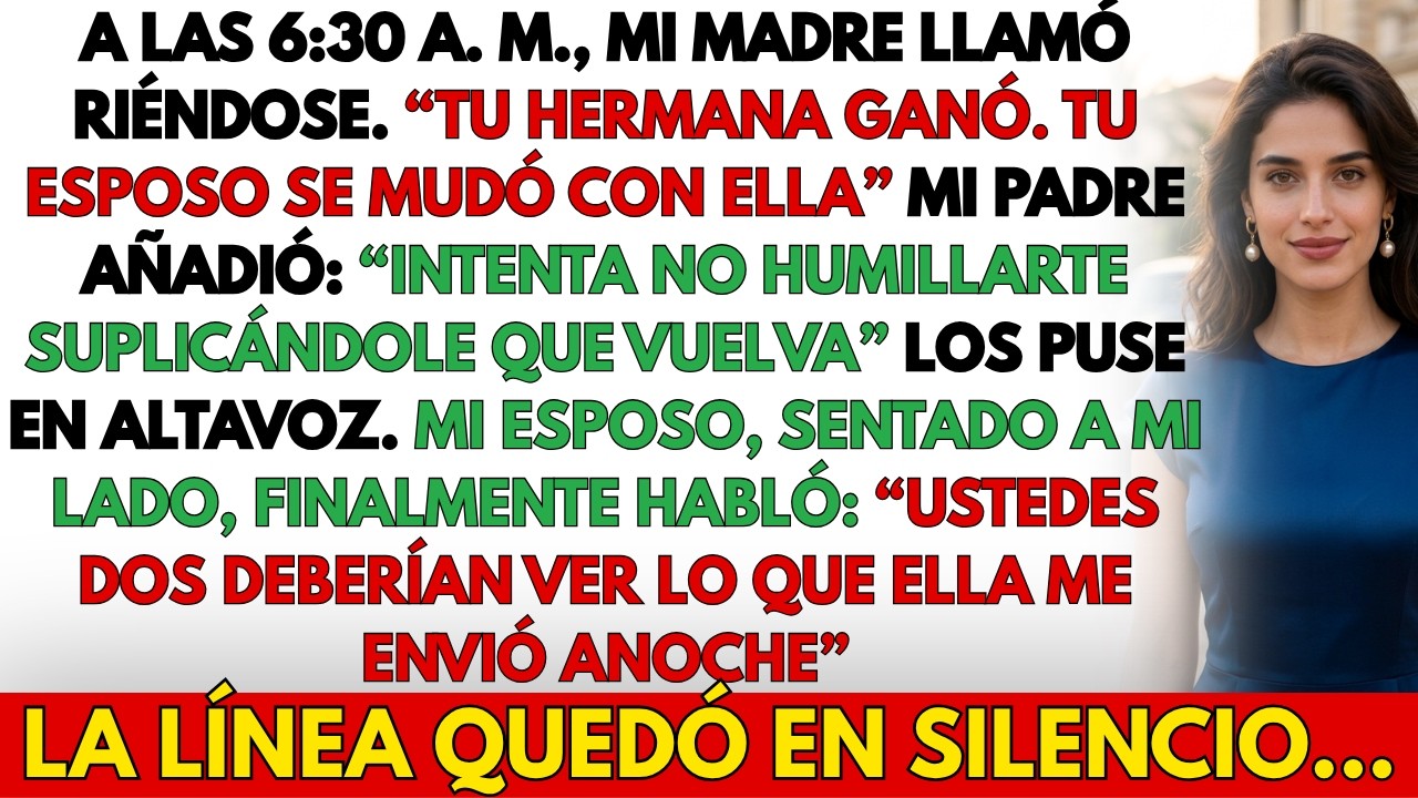 A las 6:30 de la mañana, mi madre llamó riendo para decirme que mi hermana por fin se había llevado a mi marido. Teo estaba sentado a un metro de mí, con su café, escuchando cómo me borraban de la...