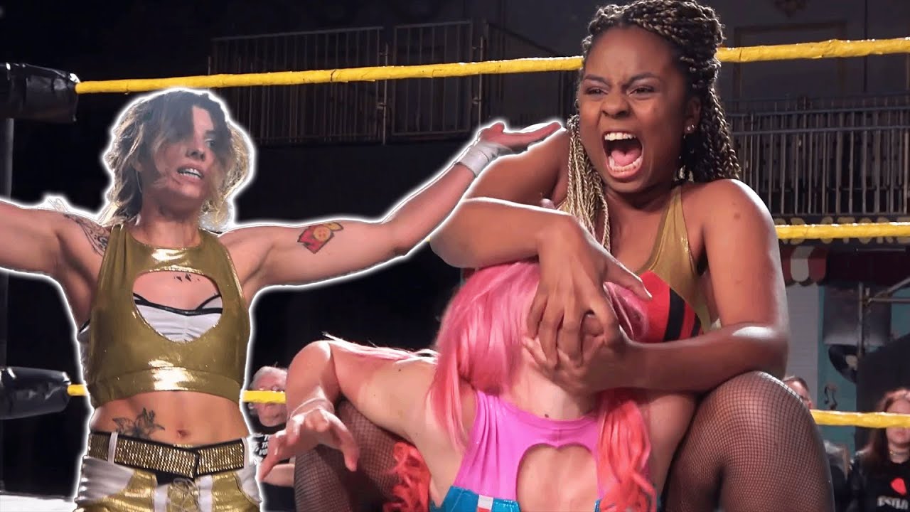 Women's Wrestling — Three Women Fight Each Other