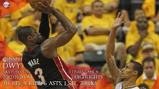 2012.05.20 East Semis G4 at Indiana Pacers Dwyane Wade Highlights, 30 pts, Comeback!