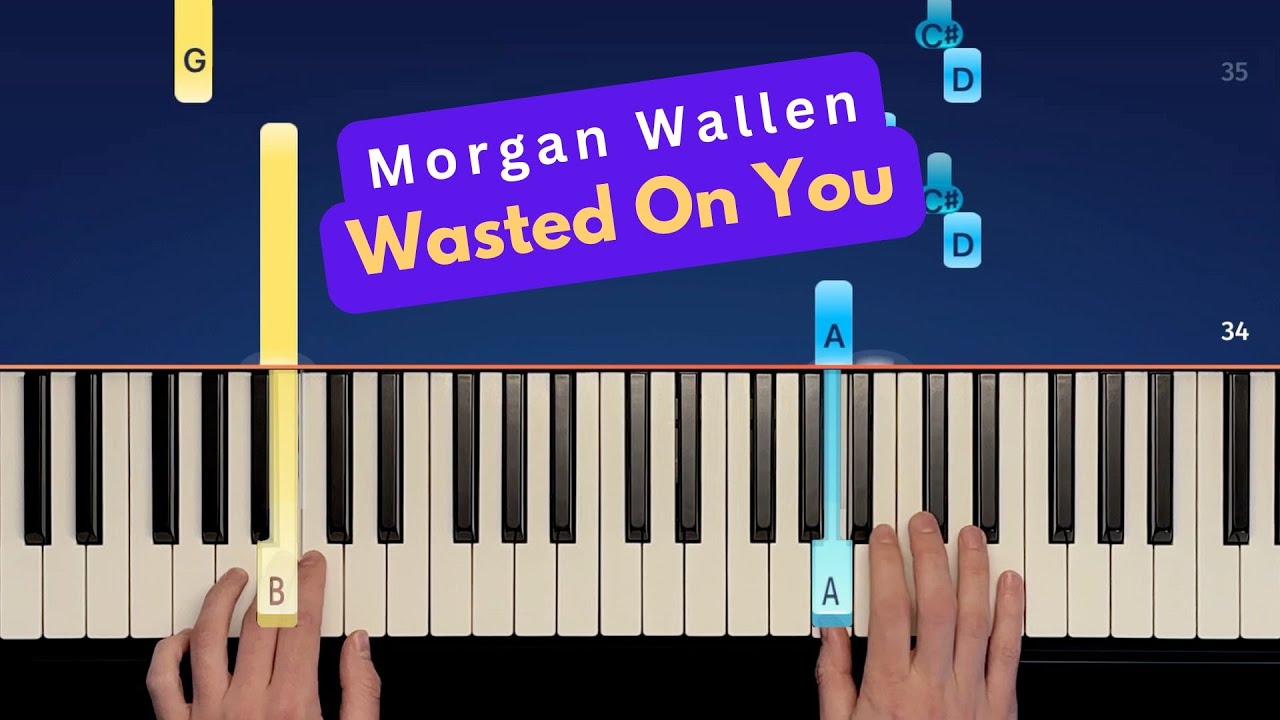 Morgan Wallen - Wasted On You - Easy Piano Tutorial