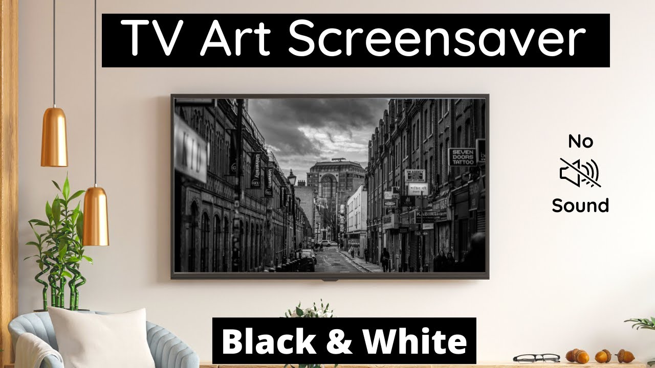 Black & White Street Art Screensaver | Single Image | Turn Your TV Into Wall Art | 1 Hr | No Sound