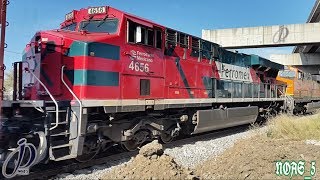 Ferromex Y Bnsf 6838, 4562 Remotas 4656 Repintada, 7366 Al Sur En Silao, Guanajuato. México Noas5