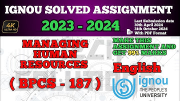 BPCS 187 SOLVED ASSIGNMENT 2023-24 IN ENGLISH | BPCS 187 SOLVED ASSIGNMENT 2024 | #BPCS187 IGNOU