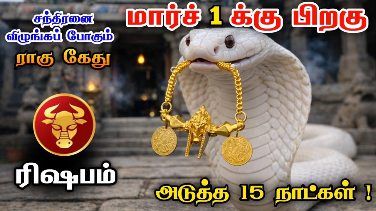 அவசரபதிவு ரிஷபம் அடுத்த15நாள் மிகவும் ஆபத்தானநேரம்  சந்திரனைவிளங்கும்ராகுகேது ! this week rishapam !