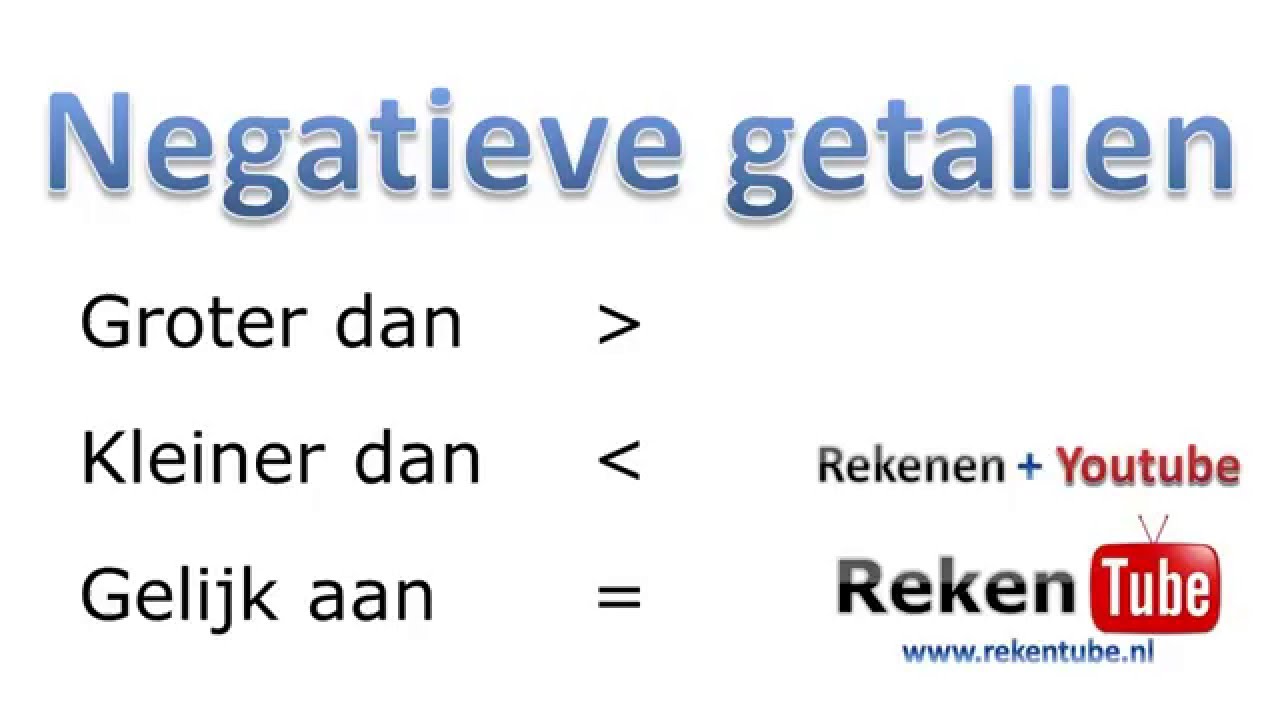 Negatieve Getallen Groter En Kleiner Dan - Youtube