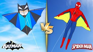 Bat Man Vs Spiderman Kite , How To Make Spiderman Kite , Homemade Bat Kite , Flying Spiderman Kite