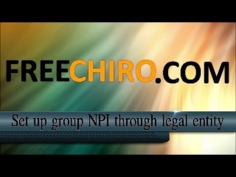 How to setup a group NPI through legal entity