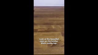 How to Finish Butcher Block Countertops with Dark Tung Oil! #finishing #shorts #trending #viral
