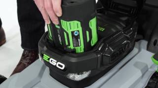 How to install and remove the battery packs for the EGO Power+ 21