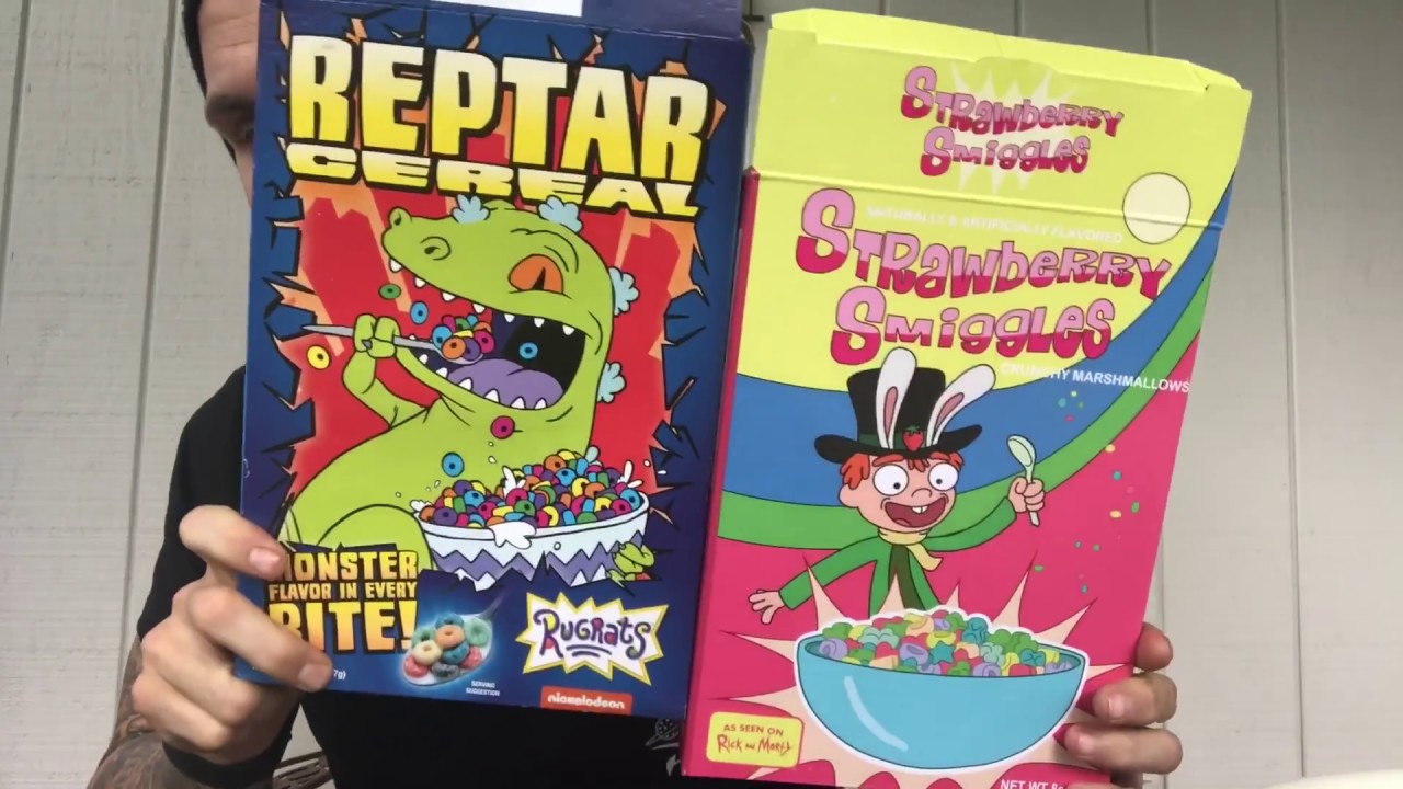 Fun Size Review FYE's Reptar Cereal & Strawberry Smiggles YouTube