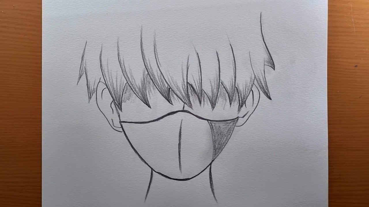 Desenho de anime fácil - Como desenhar um menino triste com uma máscara ...