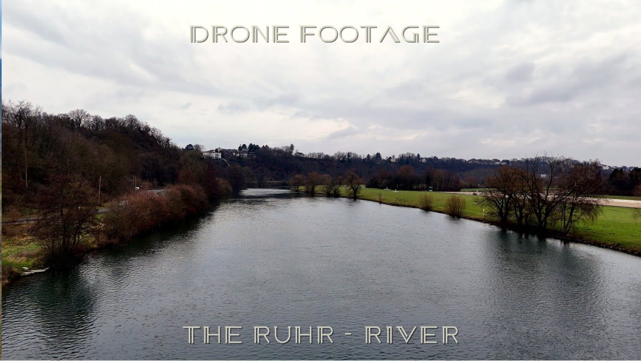 4K Drone Footage - The Ruhr River, Witten - 2025
