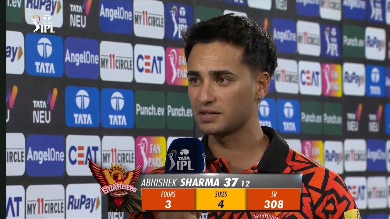 Ipl Interview Player of the match Abhishek Sharma post match interview today |IPL ...