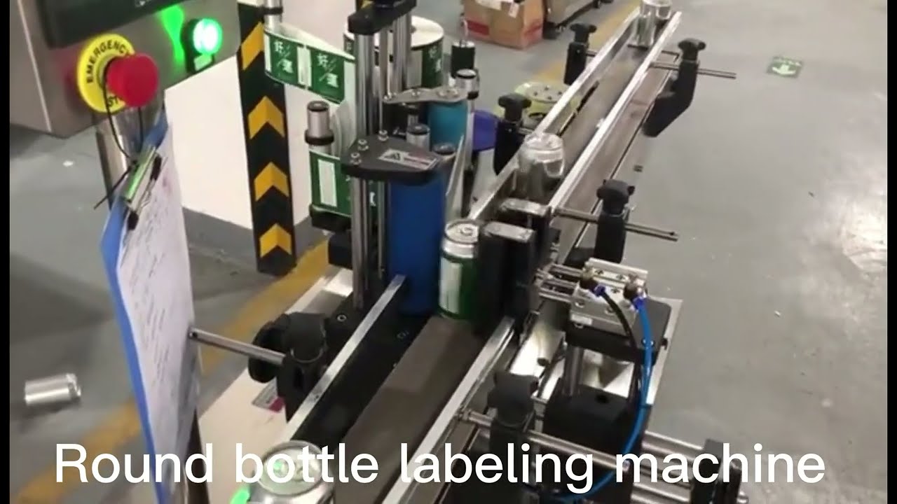 Round bottle labeling machine for beverage can,sticker label applicator machine,Can body labeler