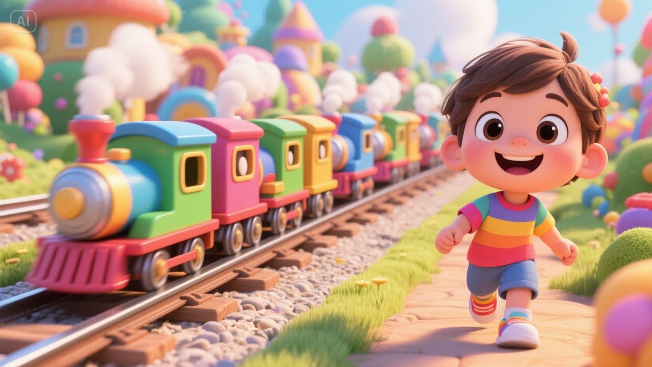 Little Train Animation Ten Little Trains Choo Choo | Fun Kids Train Song | Nursery Rhyme for ...