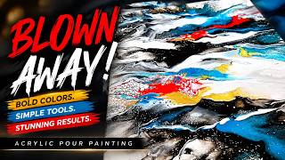 Simple Recipe, BOLD Results! | Blow Dryer Acrylic Pour Painting