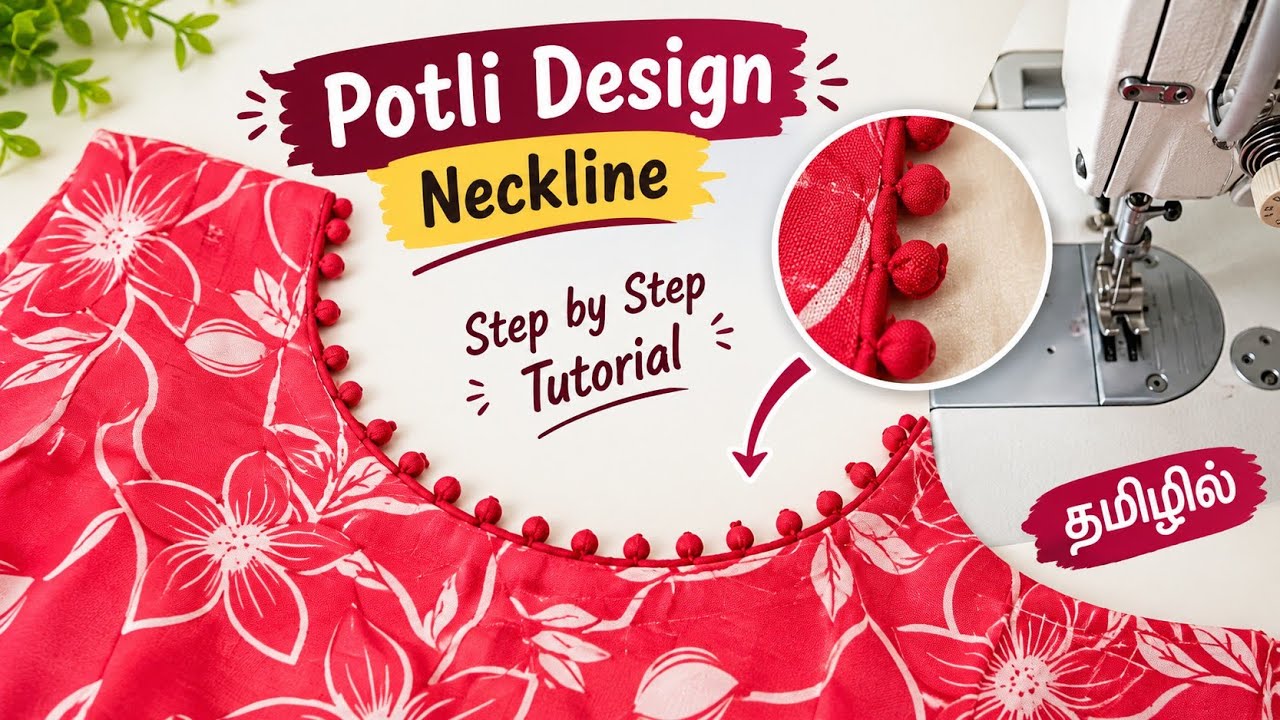 Potli Design Neck Line Cutting & Stitching | தமிழில் Step by Step ...