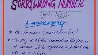 DISCUSS 'SORRY, WRONG NUMBER'  IS A MURDER MYSTERY. (english compulsory) 6th.sem.