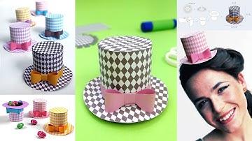 Make a mini top hat. Instant download printable template. DIY diamond no-sew mini top hat pattern.