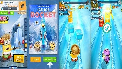 Minion Rush Seasonal Event Ice-Ice Rocket 🚀 Collecting Ice Run#378 Gameplay By De Epic