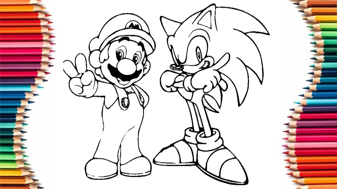 SONIC vs MARIO Coloring Page Nintendo Coloring YouTube