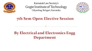 7th Sem Open Elective Session by Electrical and Electronics Engg