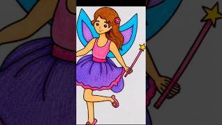 ✨ Magical Fairy Drawing 🧚♀️💜 | Cute & Colorful Art ✨
