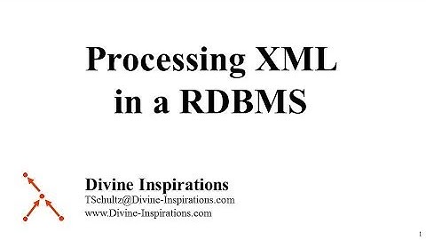 Processing XML in a RDBMS