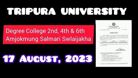 Degree College ni Routine  swlai Jakha BA 2nd, 4th tei 6th Semester ni / Tripura University