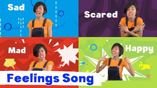 FEELINGS SONG - Happy, Sad, Mad, Scared -- Name your feelings!  [preschool \& Kindergarten]