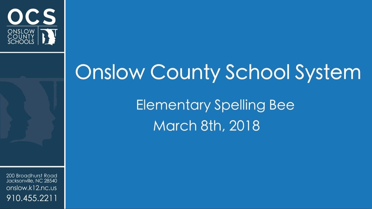 Elementary School Spelling Bee 2018 YouTube