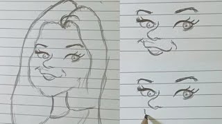 رسم سهل | رسم بنت كيوت خطوة بخطوة | رسم للاطفال | رسم بنات سهلة | how to draw a girl step by step