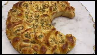 Cheese olives mini flowers pie فطيرة الجبنة و الزيتون