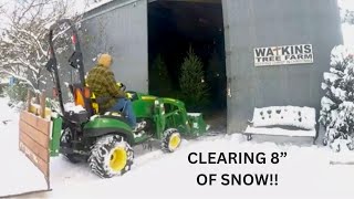 John Deere 1025R moving snow on Opening Weekend!!