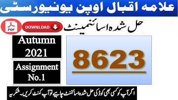 AIOU || Assignment No.1  8623 || AIOU Solved Assignments || Asad all info Official