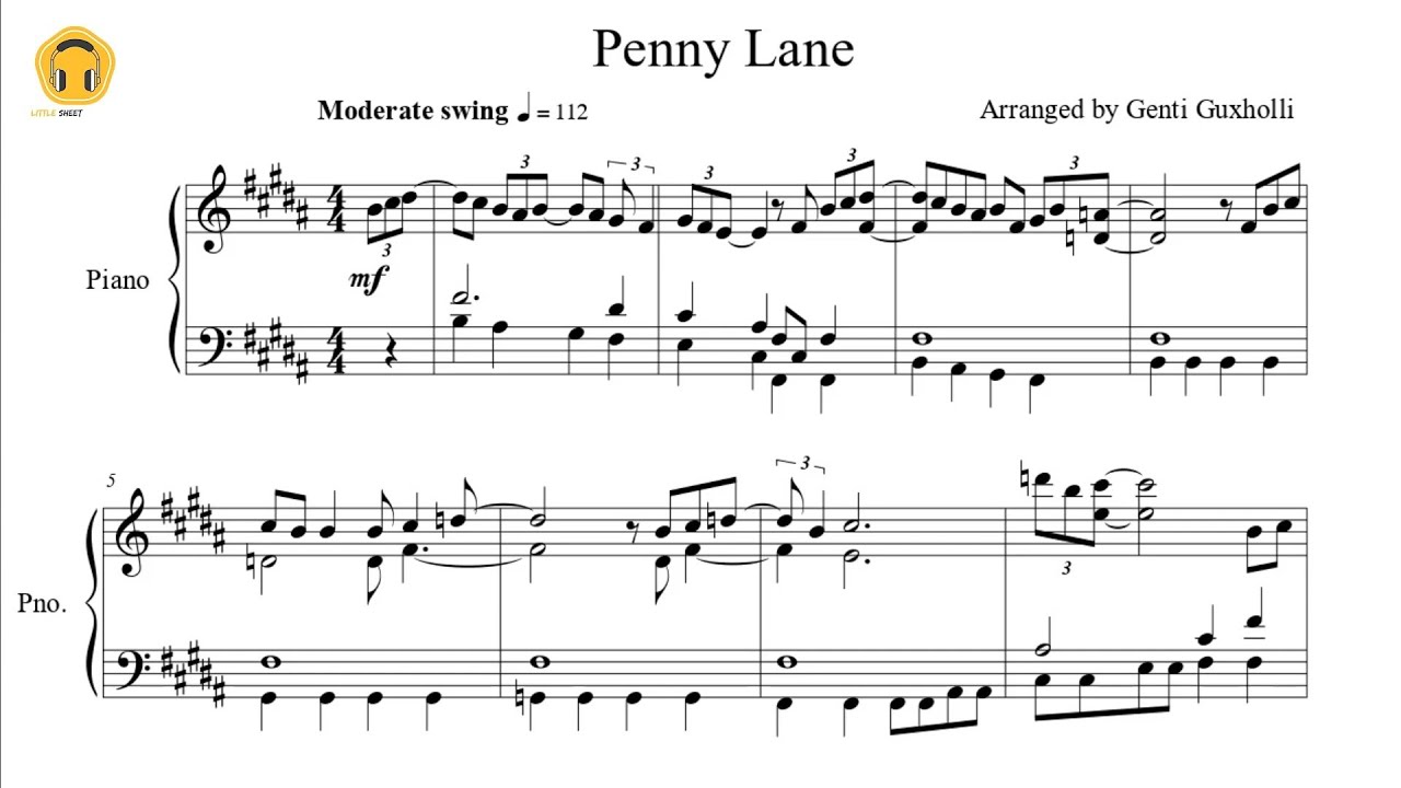 The Beatles - Penny Lane ピアノ楽譜PDF | Genti Guxholli | mymusic5
