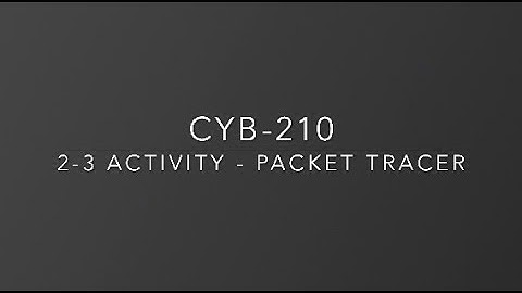 2-3 Activity: Packet Tracer