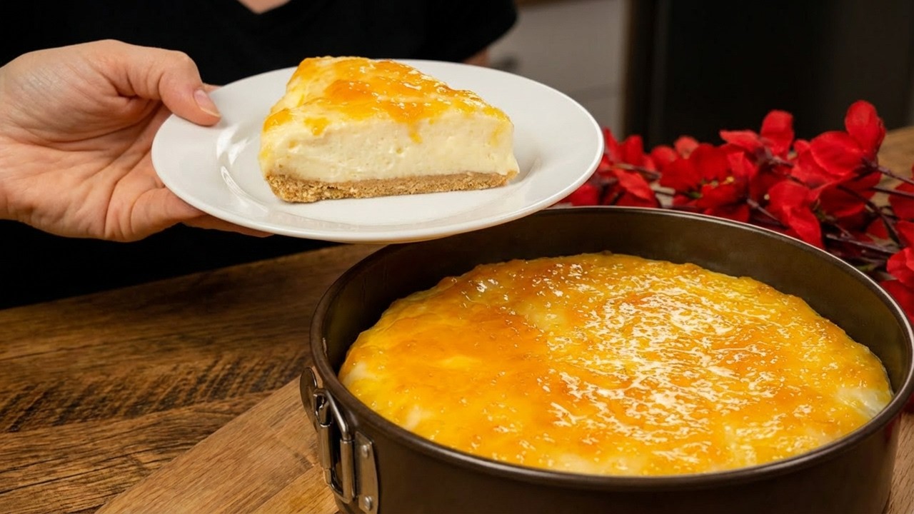 Der einfachste cremige Ricotta Kuchen ohne Ofen!