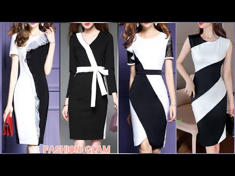 black and white colorblock dress