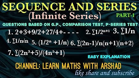 SEQUENCE AND SERIES ( INFINITE SERIES) ENGINEERING MATHS M1.  Q
