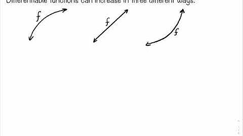 3.4.2 The Different Ways Differentiable Functions Increases or Decrease (3 different ways for each)