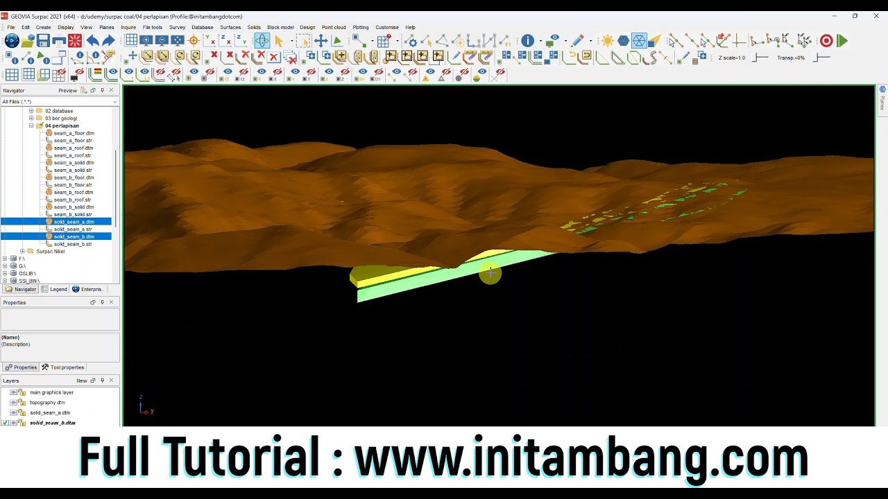 Tutorial Surpac Pembuatan Solid Model Litologi Tambang Batubara - YouTube