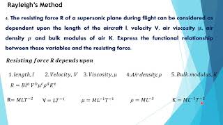 Rayleigh's method Problem 3/Dimensional analysis/Fluid mechanics