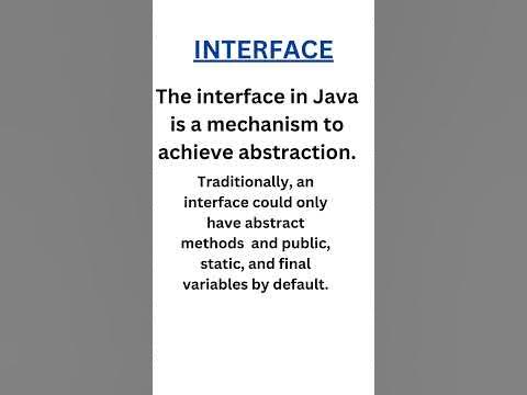 What is Interface in java | java programming | - YouTube