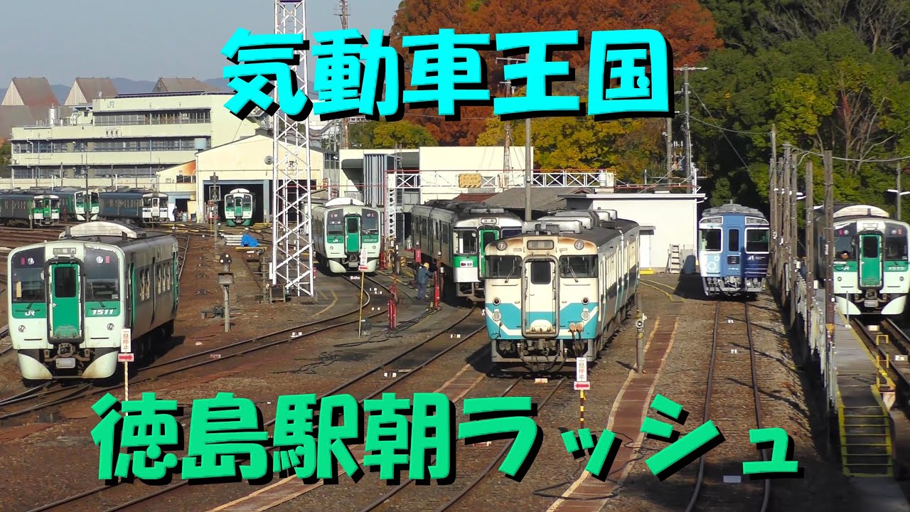 気動車王国徳島駅朝ラッシュ　上から眺めてみた＆入出庫の様子を眺める
