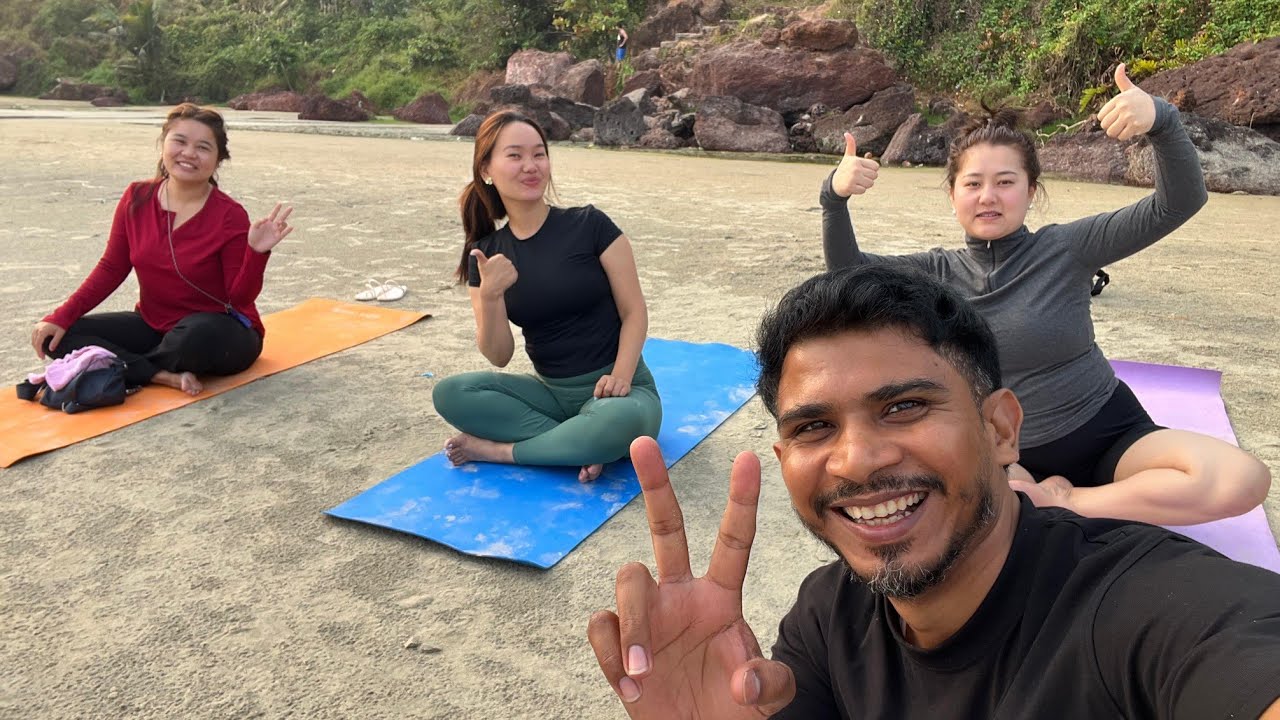 YOGA Morning #02 @yogasoul_rohan #beach #yoga #kerala #varkala 