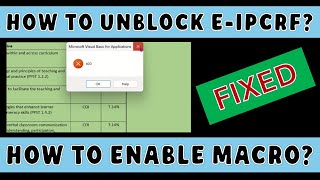 How to Unblock e-IPCRF 2025 How to enable macro 400 error fixed!