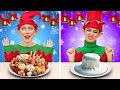 CHRISTMAS FOOD CHALLENGE 🍪🎅 How To Sneak Food to The Party! Hilarious Holiday Fun by 123 GO FOOD
