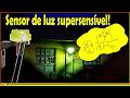 Sensor de luz supersensível com diodo IR receptor funcionando como fotocélula