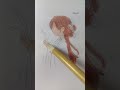 How to draw a Chinese girl - watercolour 💗 #art #watercolor #easy #chinesegirl #subscribe #shorts